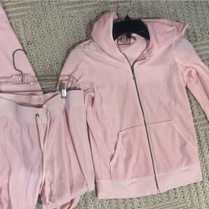Juicy Couture Light Pink Apparel tracksuit flare velour new y2k